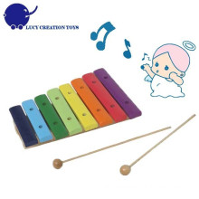 Color Wooden Rainbow 8 Notes Toy Xylophone